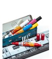 Estuche tren +rotuladores acrilicos doble punta